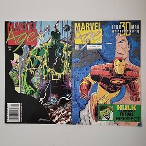 MARVEL AGE LOT #118 & 119 (30th) NEWSSTAND *1992* HULK*SPIDER-MAN 2099*IRON MAN*